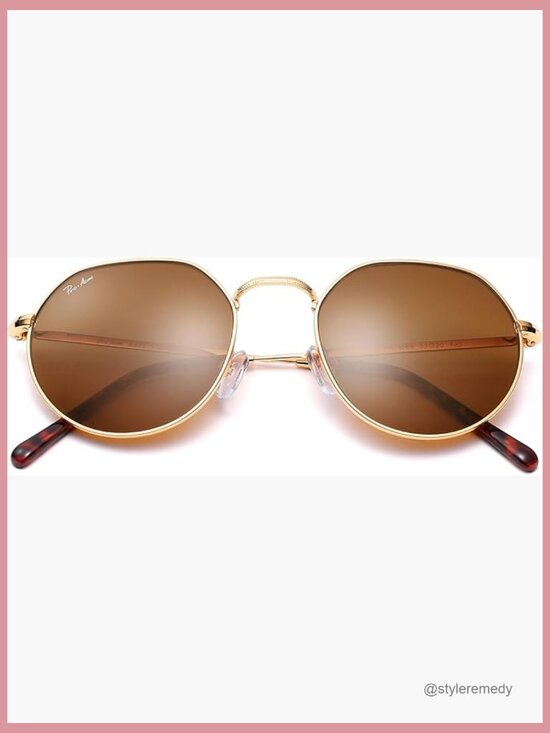 Metal Frame Round Sunglasses with Glass Lens UV Protection